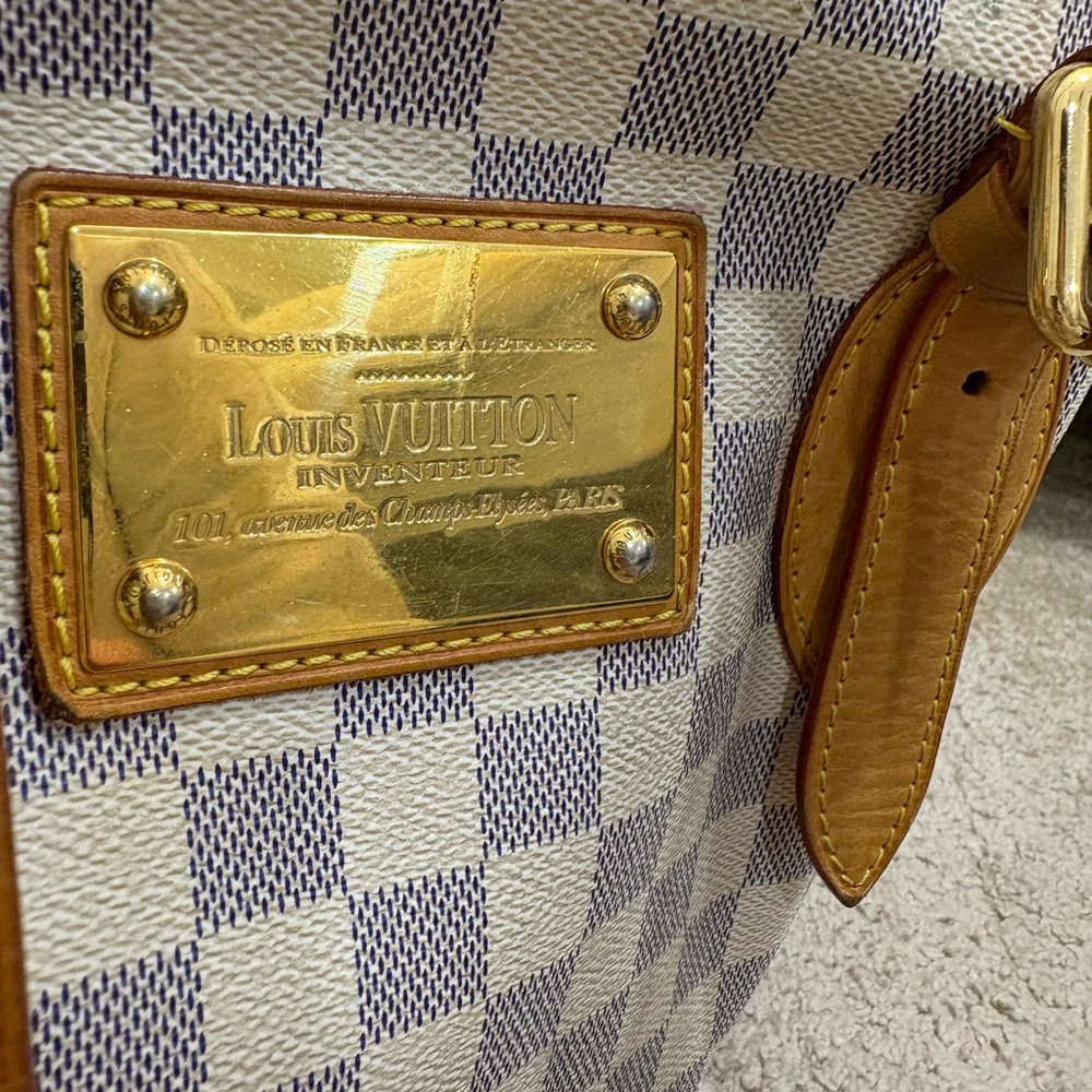 Louis Vuitton Hampstead MM tote bag in Damier Azur - AUTHENTIC - Picture 4 of 15